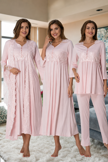 Effortt 3014 Pudra Özel Tasarım Lohusa Hamile 4'lü Set Effortt 3014 Pudra Özel Tasarım Lohusa Hamile 4'lü Set